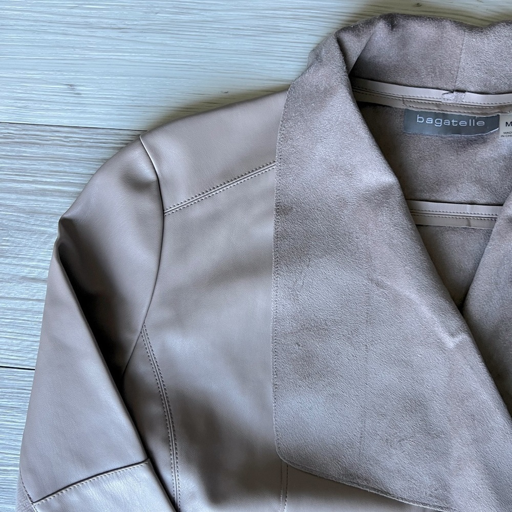 BAGATELLE faux leather draped jacket size M EUC - Picture 2 of 14